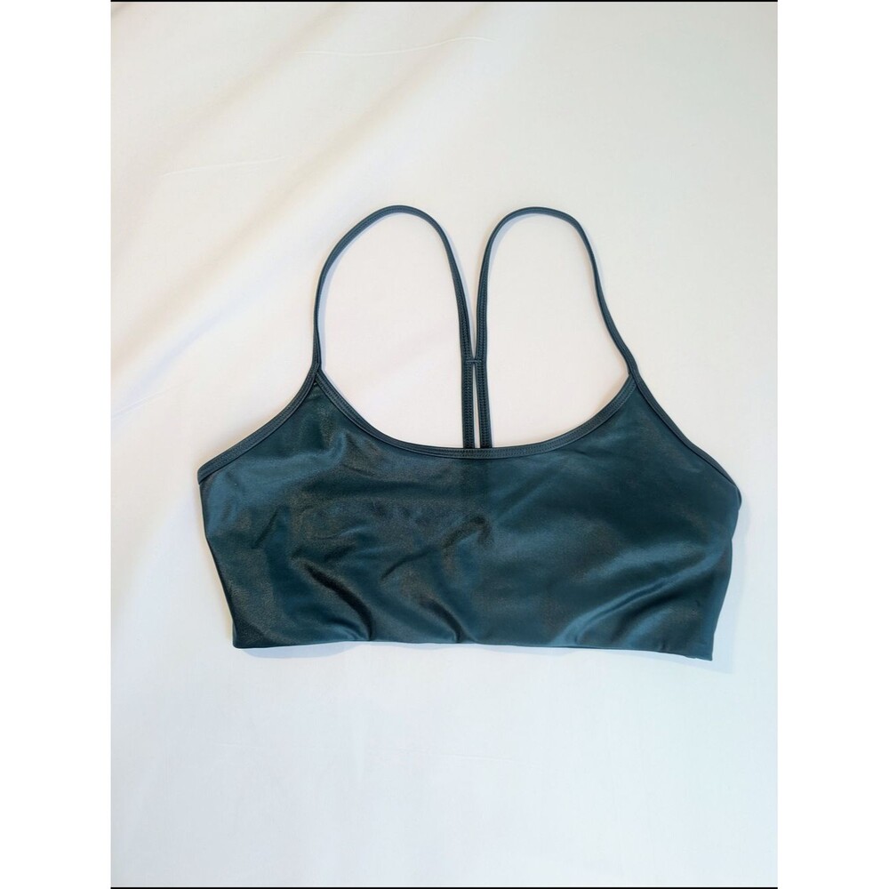 Greyson Divana Metalic Emerald Green Strappy Sports Bra